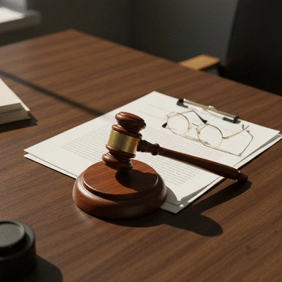 Legal documents and a gavel on a wooden desk representing estate challenges
